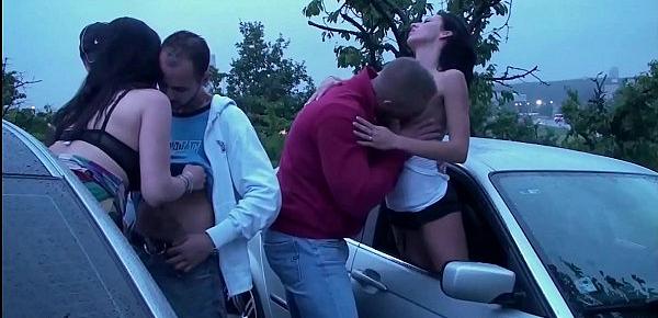  She decides to go to a public sex gang bang dogging orgy